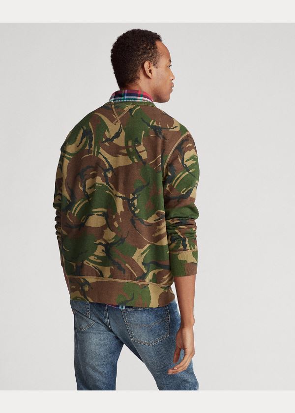 Bluzy Ralph Lauren Polo Camo Fleece Sweatshirt Męskie Camo | MVRH0218