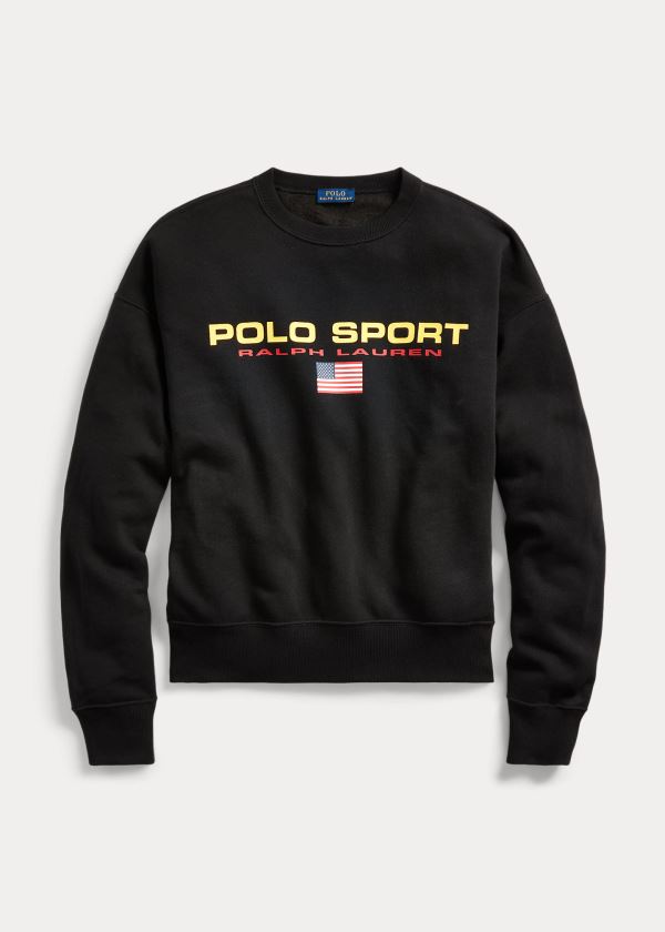 Bluzy Ralph Lauren Polo Sport Fleece Sweatshirt Damskie Czarne | FRNY0598