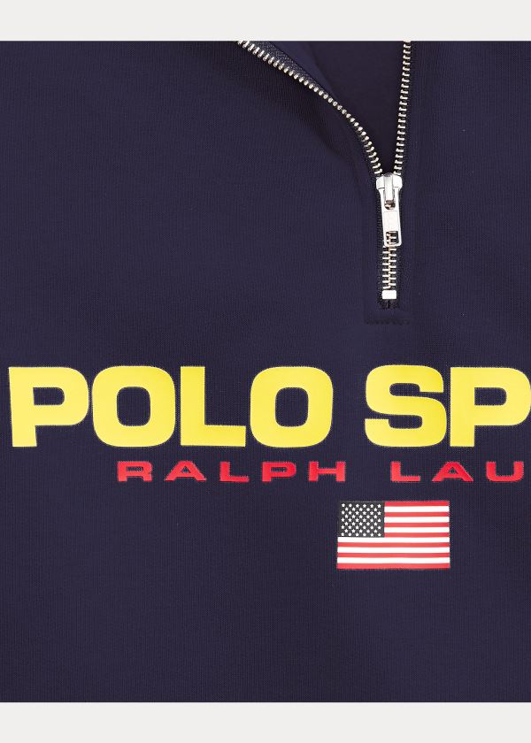 Bluzy Ralph Lauren Polo Sport Fleece Sweatshirt Męskie Granatowe | AJYZ8470