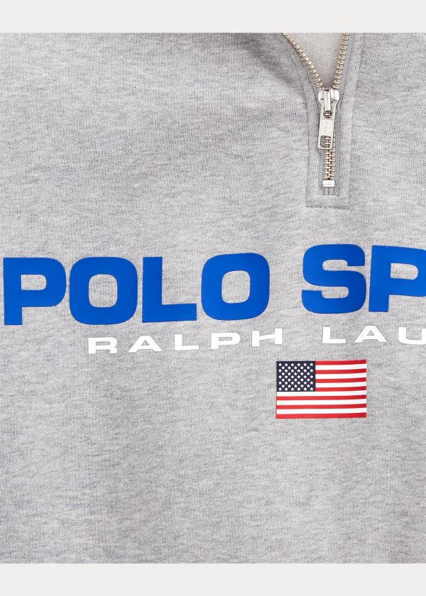 Bluzy Ralph Lauren Polo Sport Fleece Sweatshirt Męskie Szare | IQQM4401