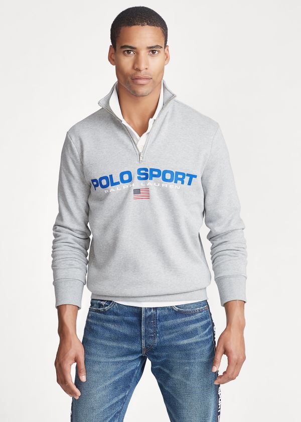 Bluzy Ralph Lauren Polo Sport Fleece Sweatshirt Męskie Szare | IQQM4401