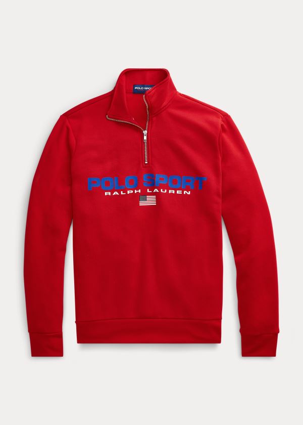 Bluzy Ralph Lauren Polo Sport Fleece Sweatshirt Męskie Czerwone | DBAI5451