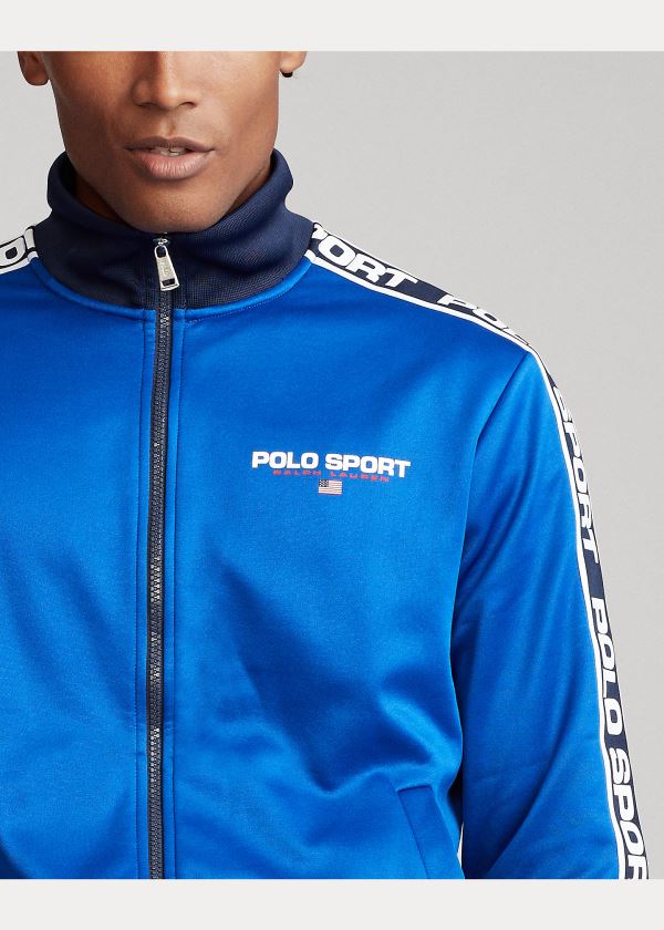 Bluzy Ralph Lauren Polo Sport Track Jacket Męskie Niebieskie | SIRL0336