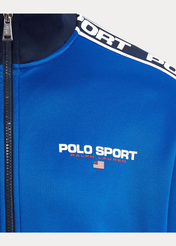 Bluzy Ralph Lauren Polo Sport Track Jacket Męskie Niebieskie | SIRL0336