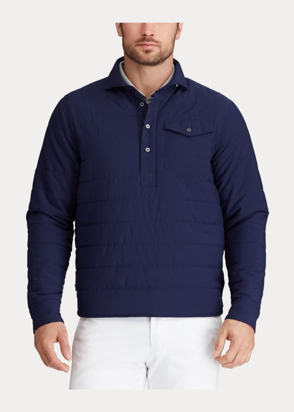 Bluzy Ralph Lauren Quilted Stretch Pullover Męskie Granatowe | ABSA3371