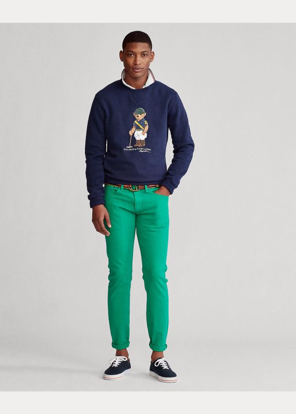 Bluzy Ralph Lauren Riding Bear Sweatshirt Męskie Granatowe | LHWM0256