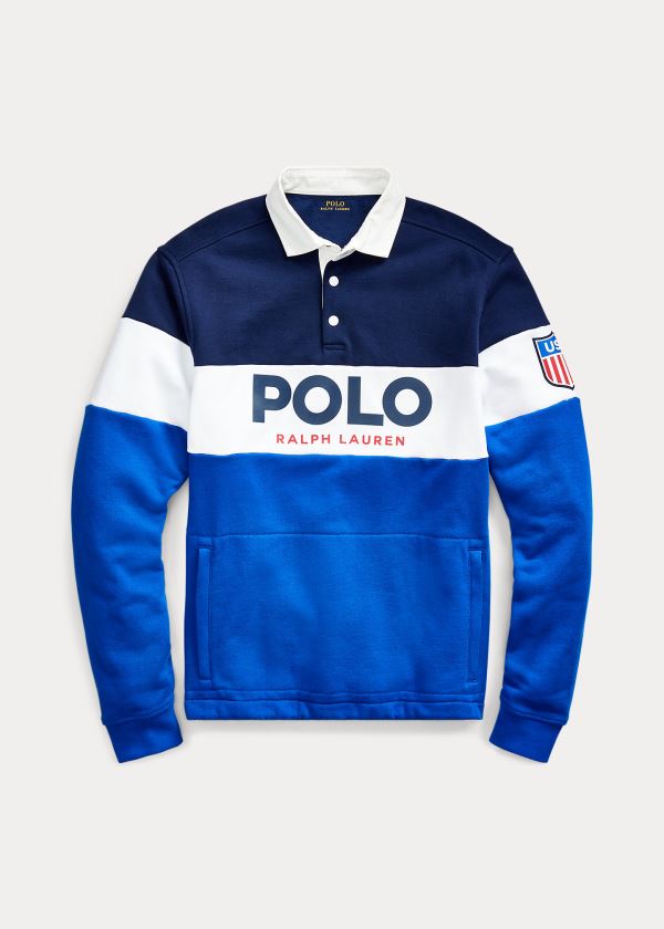 Bluzy Ralph Lauren Rugby Sweatshirt Męskie Granatowe Kolorowe | ILHB2411