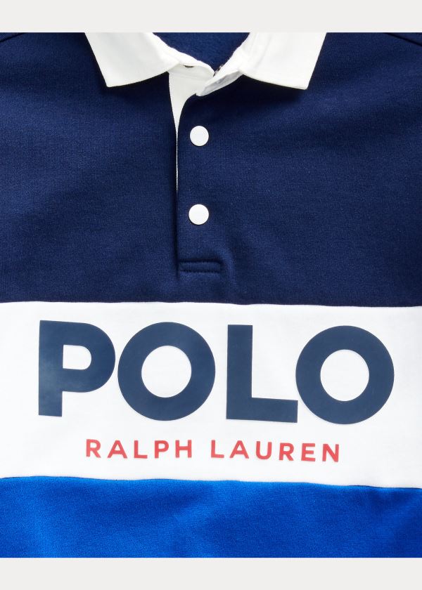 Bluzy Ralph Lauren Rugby Sweatshirt Męskie Granatowe Kolorowe | ILHB2411