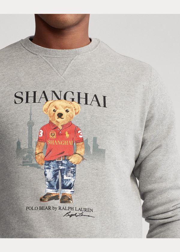 Bluzy Ralph Lauren Shanghai Bear Sweatshirt Męskie Szare | TEVQ7241