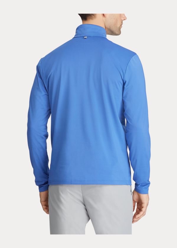 Bluzy Ralph Lauren Stretch Quarter-Zip Pullover Męskie Indygo | CWLR8235