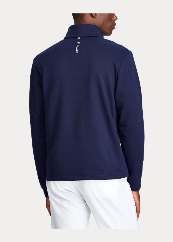 Bluzy Ralph Lauren Thermal Quarter-Zip Pullover Męskie Granatowe | BSRT6827