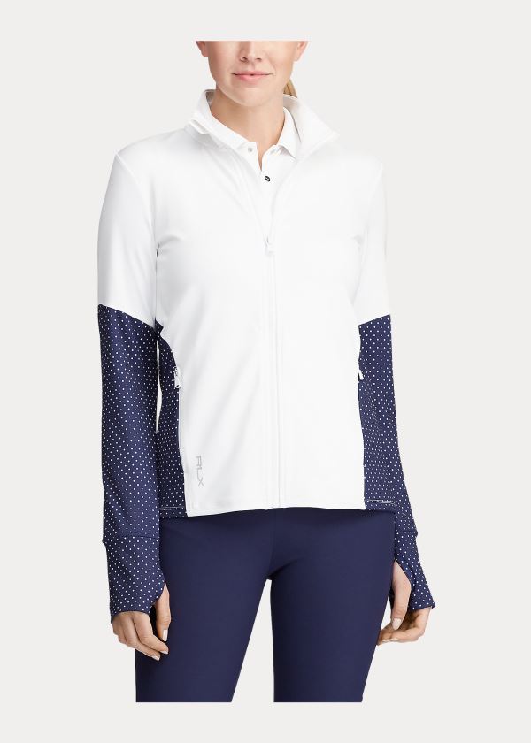 Bluzy Ralph Lauren Two-Tone Golf Jacket Damskie Białe Białe | HWOG1400