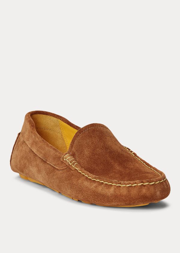 Buty Do Jazdy Ralph Lauren Anders Suede Driver Męskie Brązowe | FJCI2593