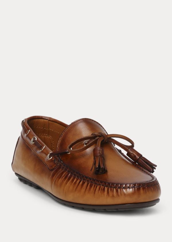 Buty Do Jazdy Ralph Lauren Burnished Calf Harold Driver Męskie Brązowe | WVJL2557