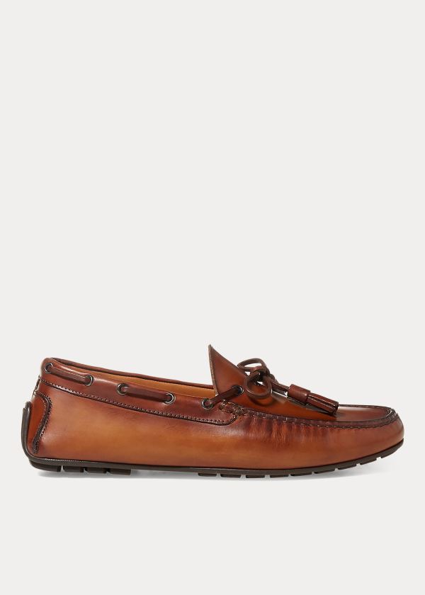 Buty Do Jazdy Ralph Lauren Burnished Calf Harold Driver Męskie Brązowe | WVJL2557