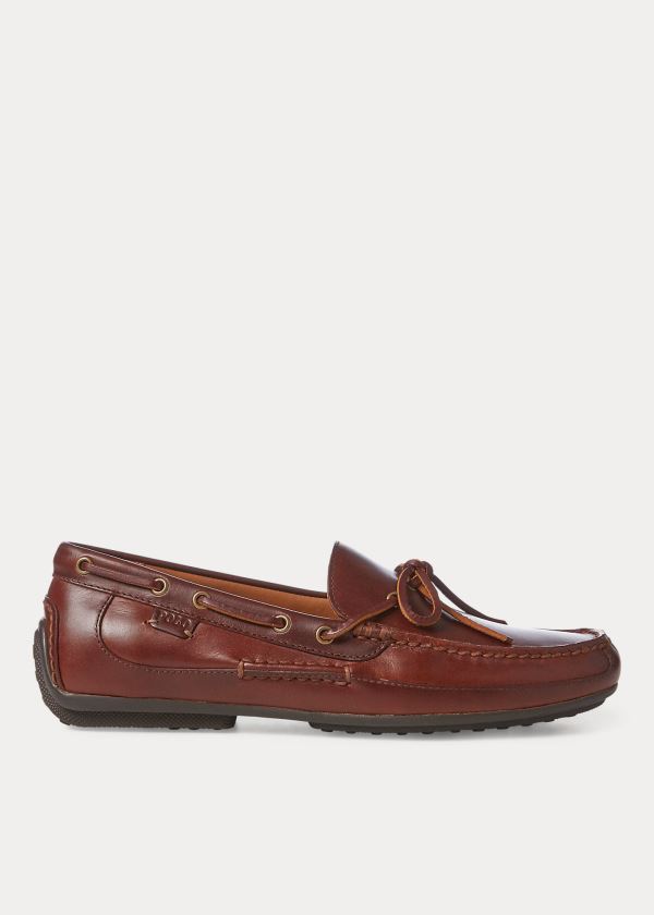 Buty Do Jazdy Ralph Lauren Roberts Leather Driver Męskie Jasny Brązowe | UTLE7776