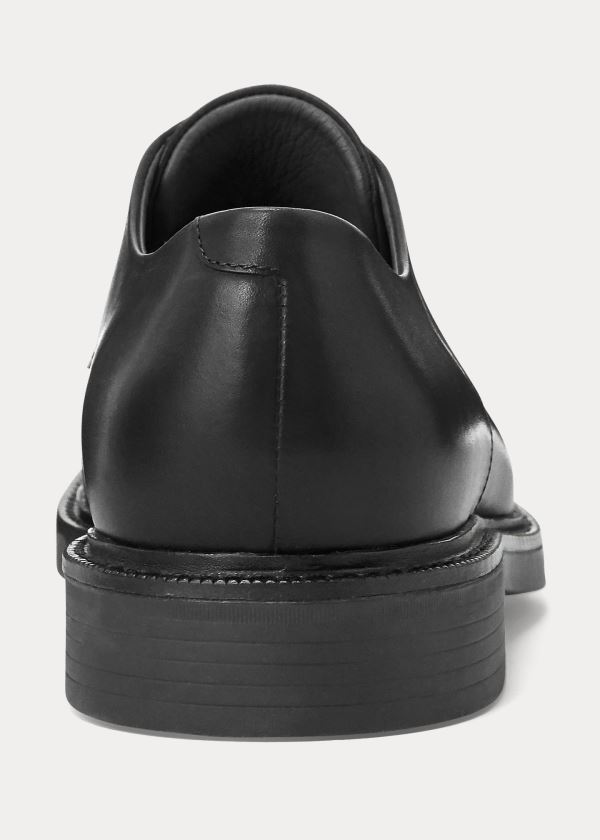 Buty Ralph Lauren Asher Leather Cap Toe Shoe Męskie Czarne | IHCR3526