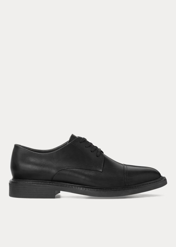 Buty Ralph Lauren Asher Leather Cap Toe Shoe Męskie Czarne | IHCR3526