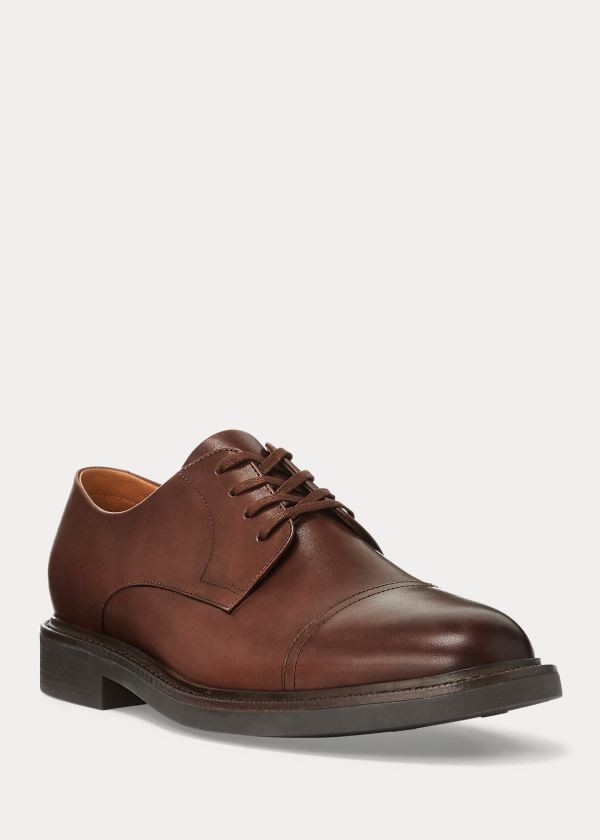 Buty Ralph Lauren Asher Leather Cap Toe Shoe Męskie Brązowe | GZNL8460