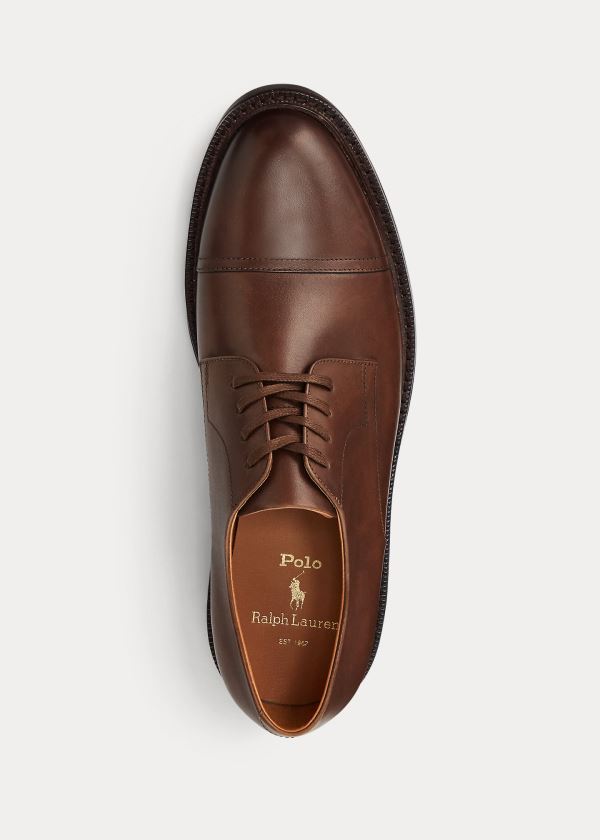 Buty Ralph Lauren Asher Leather Cap Toe Shoe Męskie Brązowe | GZNL8460