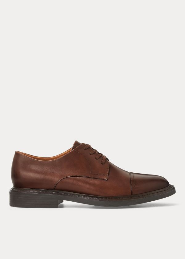 Buty Ralph Lauren Asher Leather Cap Toe Shoe Męskie Brązowe | GZNL8460