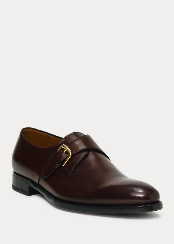 Buty Ralph Lauren Darnell Calf Monk-Strap Shoe Męskie Ciemny Brązowe | FGHO5123