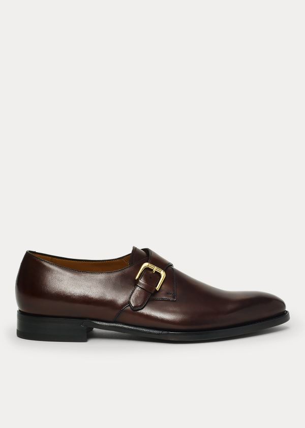 Buty Ralph Lauren Darnell Calf Monk-Strap Shoe Męskie Ciemny Brązowe | FGHO5123