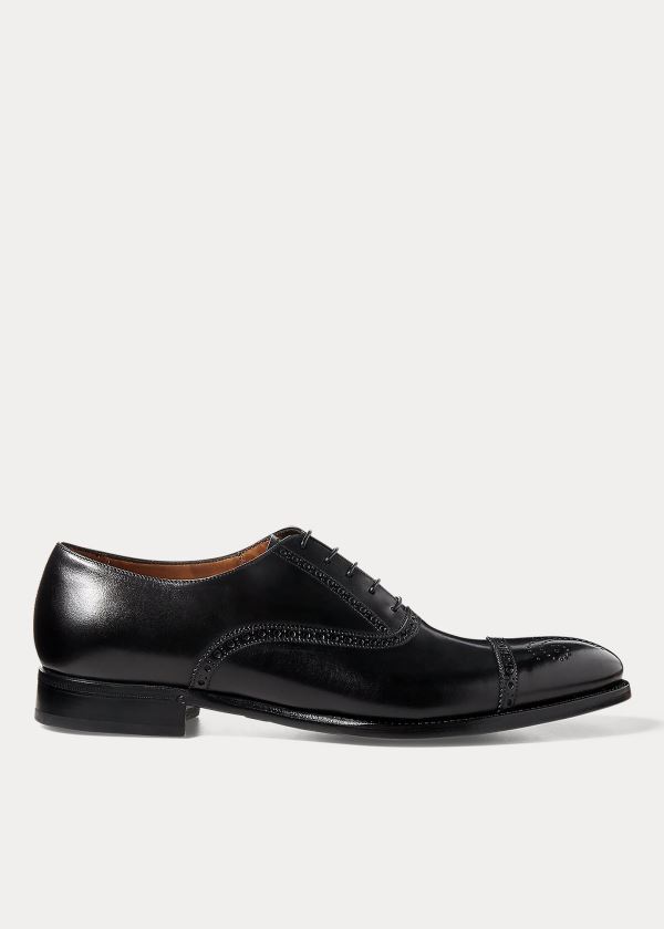 Buty Ralph Lauren Denver Cap-Toe Shoe Męskie Czarne | UPIM8495