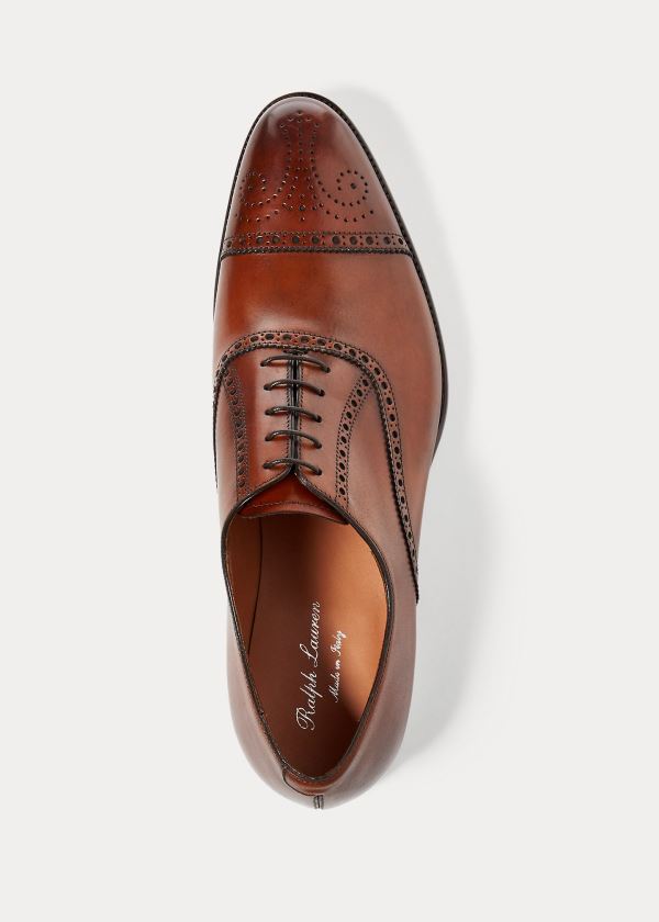 Buty Ralph Lauren Denver Cap-Toe Shoe Męskie Brązowe | MFYU0809