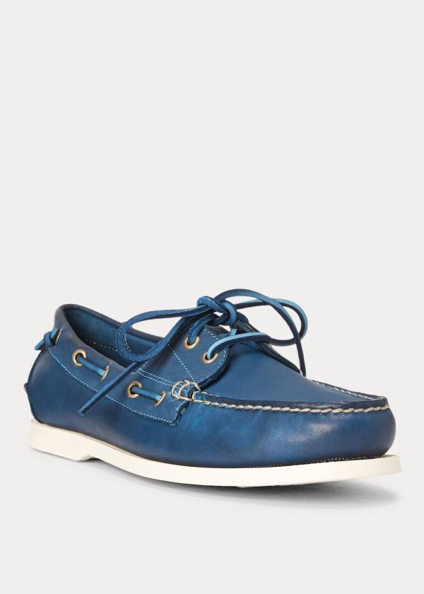 Buty Ralph Lauren Merton Leather Boat Shoe Męskie Granatowe | YGWF0237