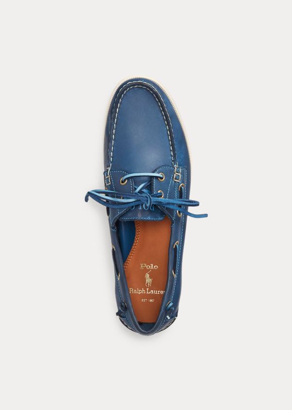 Buty Ralph Lauren Merton Leather Boat Shoe Męskie Granatowe | YGWF0237