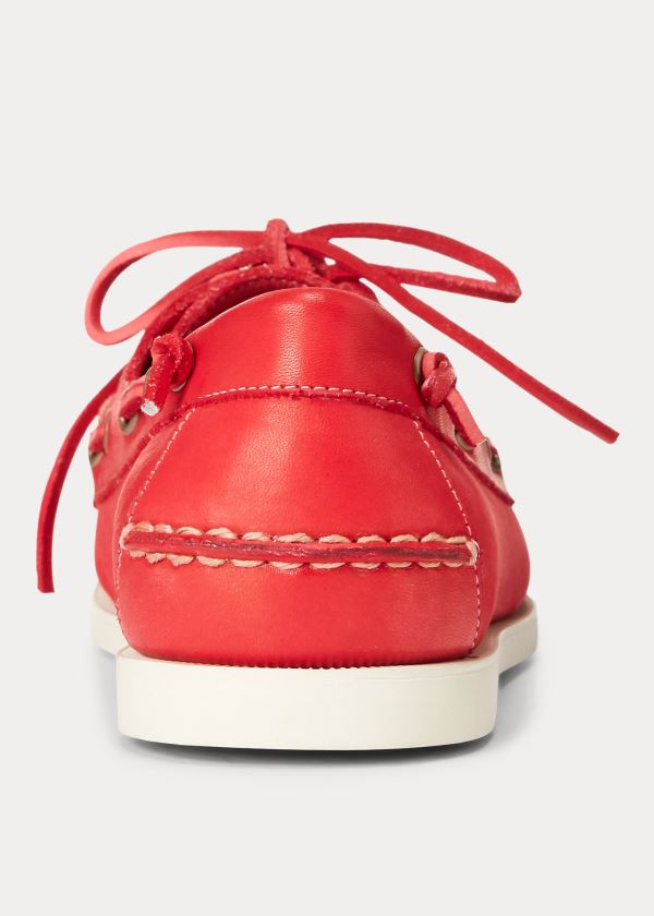 Buty Ralph Lauren Merton Leather Boat Shoe Męskie Czerwone | FEAP9015