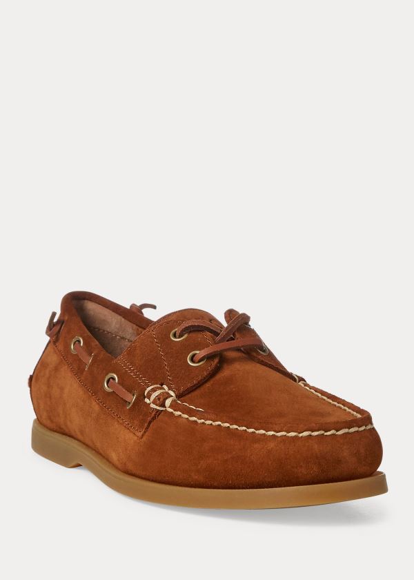 Buty Ralph Lauren Merton Suede Boat Shoe Męskie Brązowe | TGPB4894