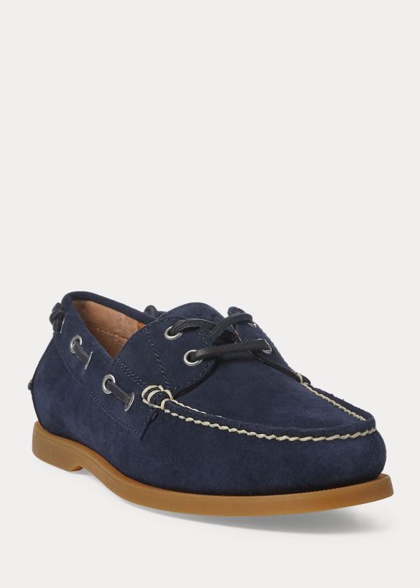 Buty Ralph Lauren Merton Suede Boat Shoe Męskie Granatowe | RRIE8475