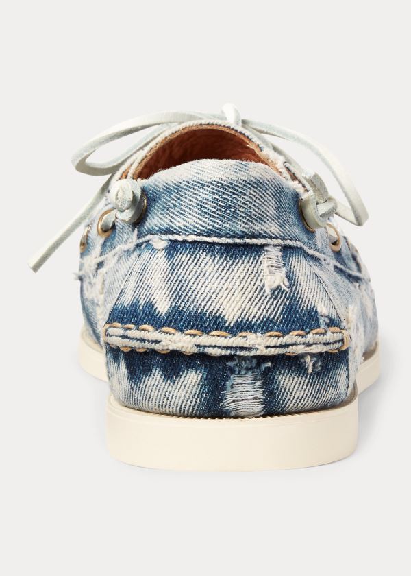 Buty Ralph Lauren Merton Washed Denim Boat Shoe Męskie Niebieskie Białe | YLYM8019