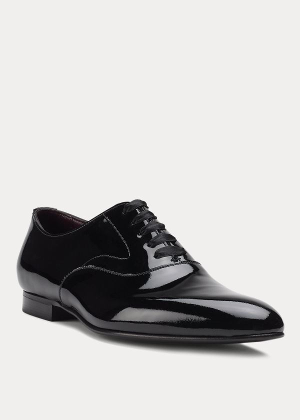 Buty Ralph Lauren Paget Patent Leather Shoe Męskie Czarne | IJHO3542