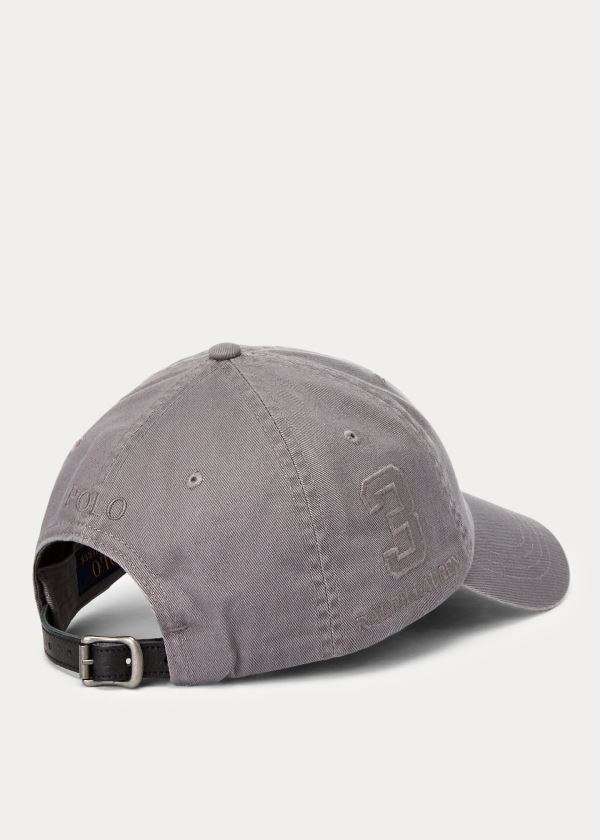 Czapki Ralph Lauren Big Pony Chino Cap Męskie Szare | JSFH6256