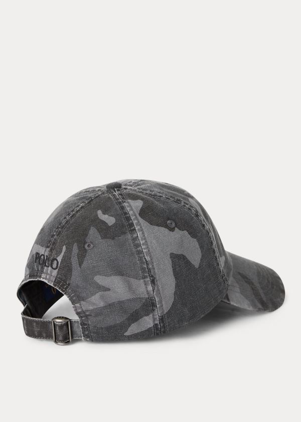 Czapki Ralph Lauren Camo Canvas Ball Cap Męskie Szare Camo | CXSF1427