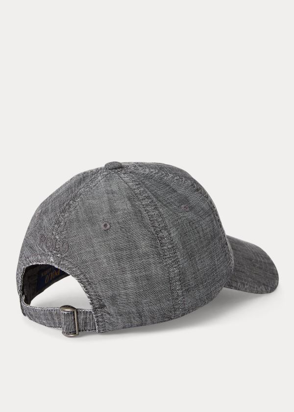 Czapki Ralph Lauren Chambray Sports Cap Męskie Szare Głęboka Niebieskie | JLVB6576