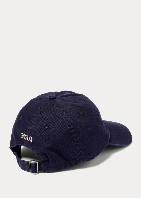 Czapki Ralph Lauren Cotton Chino Baseball Cap Męskie Granatowe | SDYB0561