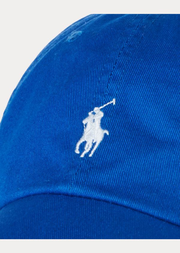 Czapki Ralph Lauren Cotton Chino Baseball Cap Męskie Niebieskie Królewski Niebieski | FMKV3638