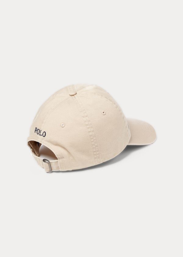 Czapki Ralph Lauren Cotton Chino Baseball Cap Męskie Beżowe | HZHS2346