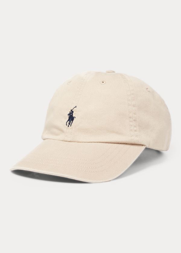 Czapki Ralph Lauren Cotton Chino Baseball Cap Męskie Beżowe | HZHS2346