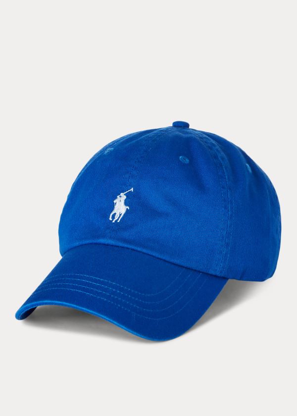 Czapki Ralph Lauren Cotton Chino Baseball Cap Damskie Niebieskie Królewski Niebieski | YOSA5922