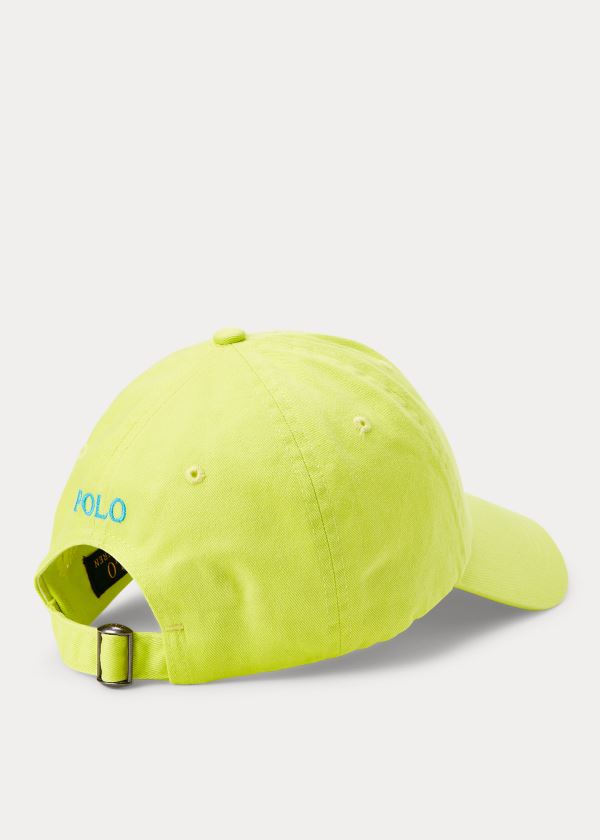 Czapki Ralph Lauren Cotton Chino Neon Ball Cap Męskie Głęboka Zielone | GSWA5571