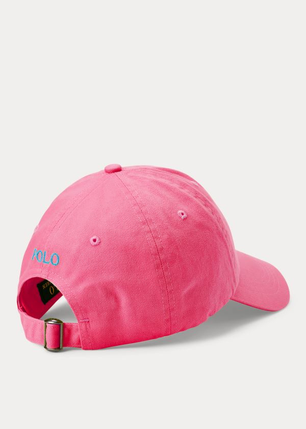 Czapki Ralph Lauren Cotton Chino Neon Ball Cap Damskie Różowe | ZVGQ1751