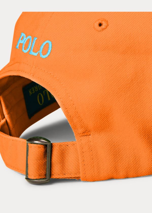 Czapki Ralph Lauren Cotton Chino Neon Ball Cap Damskie Pomarańczowe | XWAY8011