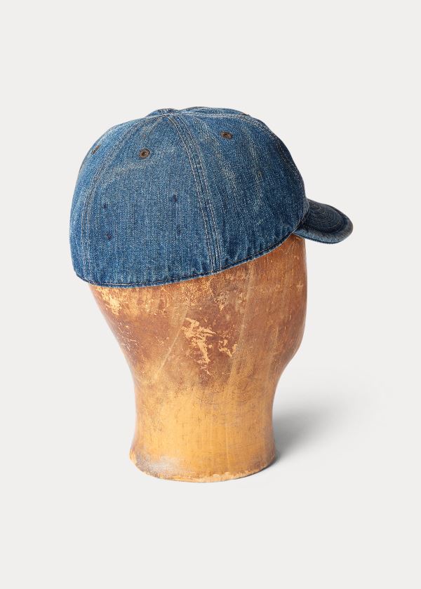 Czapki Ralph Lauren Denim Service Cap Męskie Indygo | SLMG9731