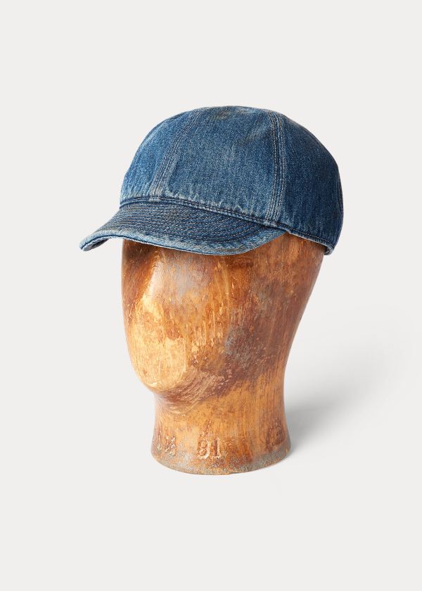 Czapki Ralph Lauren Denim Service Cap Męskie Indygo | SLMG9731