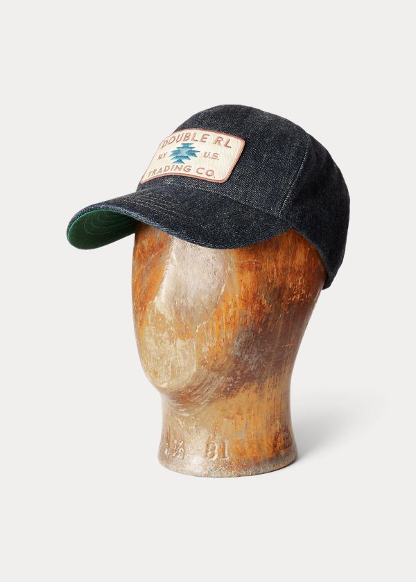 Czapki Ralph Lauren Denim Trucker Cap Męskie Granatowe Niebieskie | IUEG2243